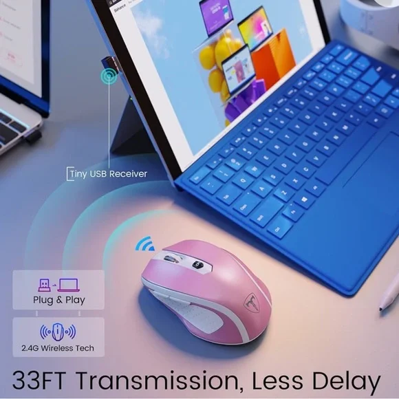 D-09 Wireless Mouse for Laptop Pini NWOT - Picture 2 of 6